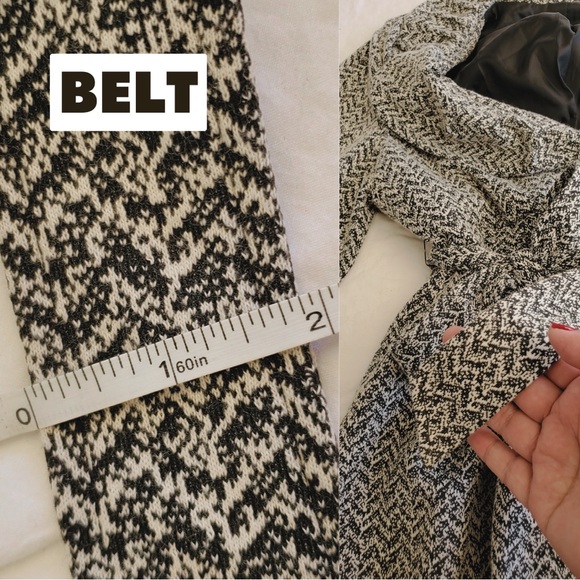 Elena Solano Tweed Button Front Belted Lined Coat - Picture 2 of 7